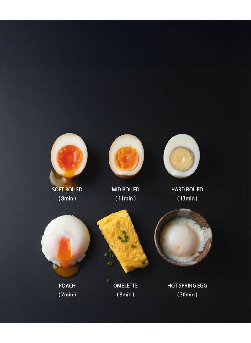 porodo Smart Electric Egg Boiler, 380W Egg Cooker, Up to 6 Eggs, Present Program Selector, Auto Shut-off Function, 100mL Water Capacity - Image 4