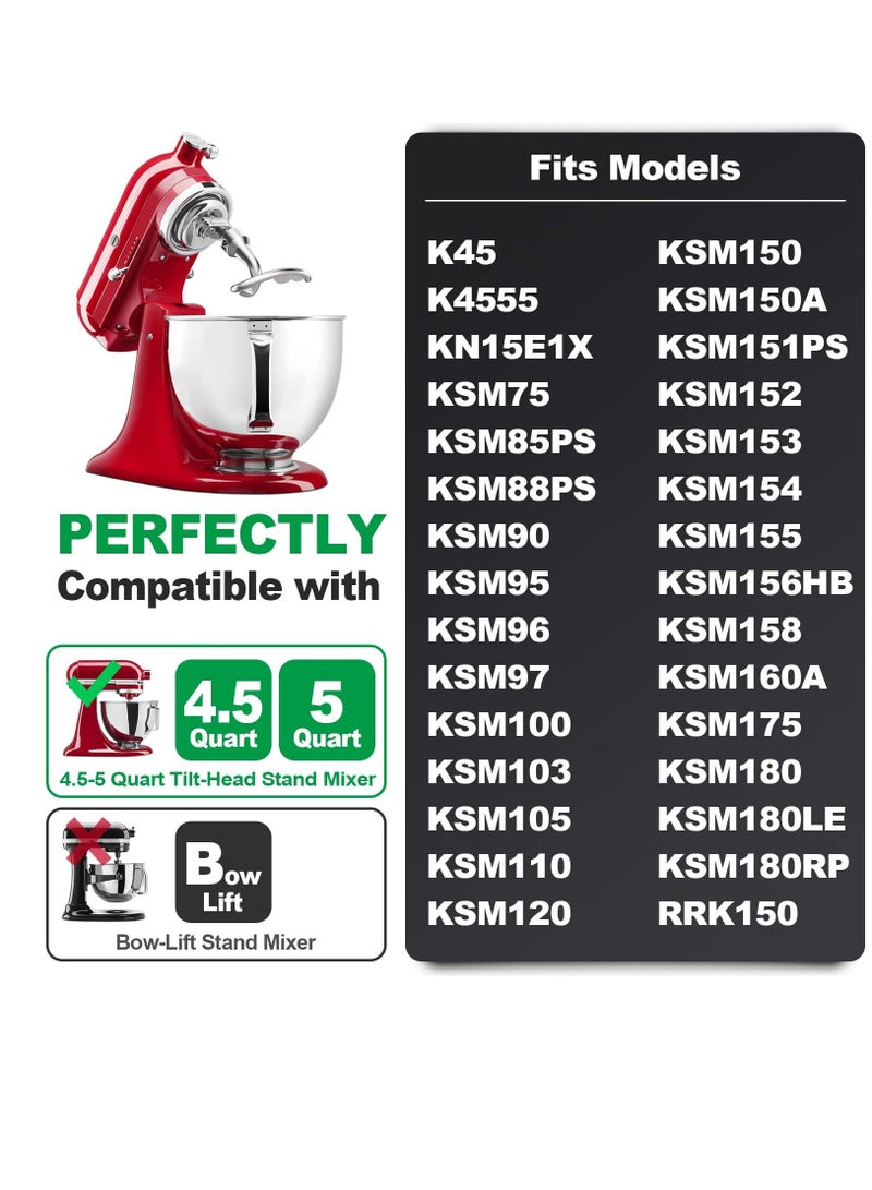 Spiral Dough Hook Replacement for Kitchenaid 4.5/5 Qt. Tilt-Head Stand Mixers, 18/8 Stainless Steel K45DH, Dough Hook Replacement for Kitchenaid Mixers, K45 K45SS KSM75 KSM90 KSM95 KSM100 KSM110  - Image 4