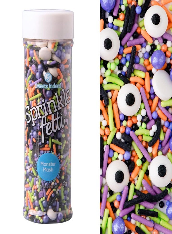 Sweets Indeed Sprinklefetti Monster Mash Sprinkles – 4 oz Jar | Halloween Sprinkle Mix with Candy Eyeballs, Jimmies, Nonpareils & Confetti | Cupcake & Cake Decorations - Image 1