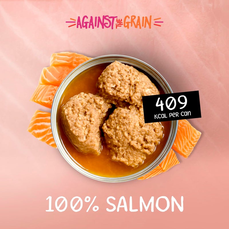 Evanger's Against The Grain Nothing Else! 100% Salmon Dog Food â€“ 12 Count, 11 oz Each â€“ Single-Ingredient Meatball Texture in Natural Broth â€“ Wet Dog Food â€“ Grain & Gluten Free - Image 5