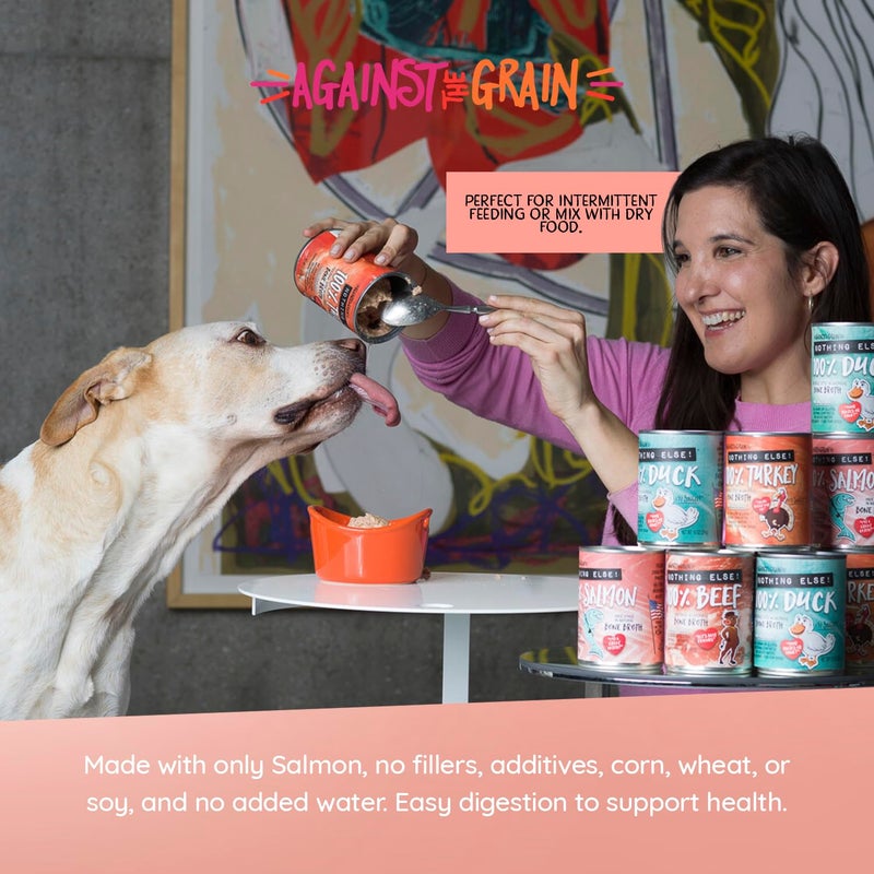 Evanger's Against The Grain Nothing Else! 100% Salmon Dog Food â€“ 12 Count, 11 oz Each â€“ Single-Ingredient Meatball Texture in Natural Broth â€“ Wet Dog Food â€“ Grain & Gluten Free - Image 3