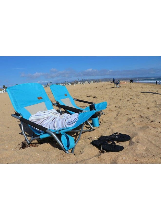Nice C Camping on the Low Beach Folding Chair, Ultralight Backpacking Chair with Cup Holder & Carry Bag, Compact & High Performance Outdoor, Camping (2 Sets of Blue) - Image 4