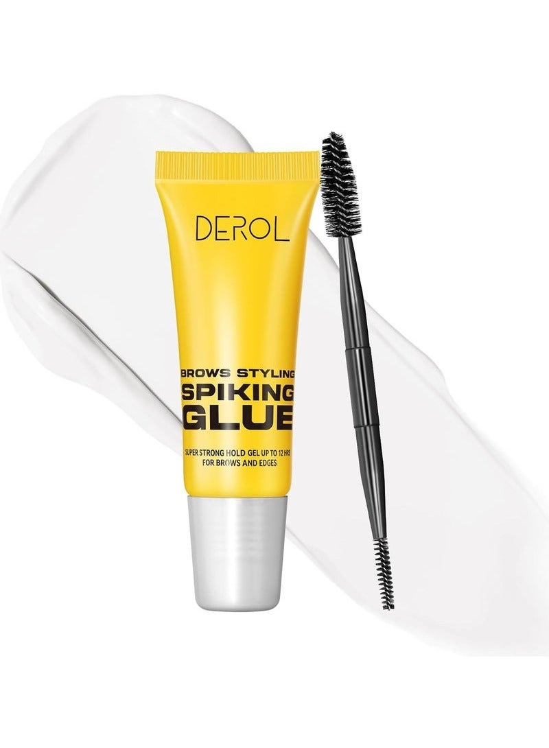 DEROL Brow Styling Spiking Glue, Eyebrow Gel Instant Lift and Styling, Long-Lasting Hold Clear Eyebrow Setting Gel for Fluffy Defined Brows and Flawless Natural Finish - Image 1