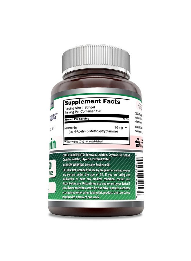 Amazing Nutrition Amazing Formulas Melatonin Supplement | 10 Mg per Serving | 120 Softgels | Non-GMO | Gluten-Free | Made in USA  - Image 3