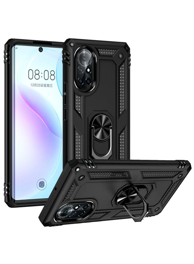 اس-توب جراب لهاتف Huawei nova 8 مقاوم للصدمات مصنوع من مادة TPU + PC مع حامل دوار 360 درجة - Image 1