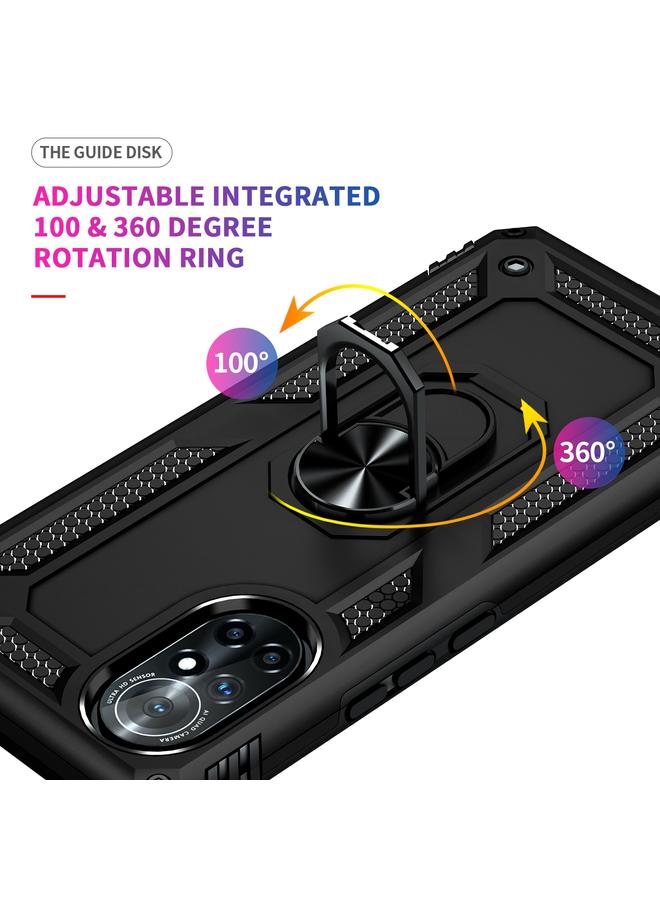اس-توب جراب لهاتف Huawei nova 8 مقاوم للصدمات مصنوع من مادة TPU + PC مع حامل دوار 360 درجة - Image 4