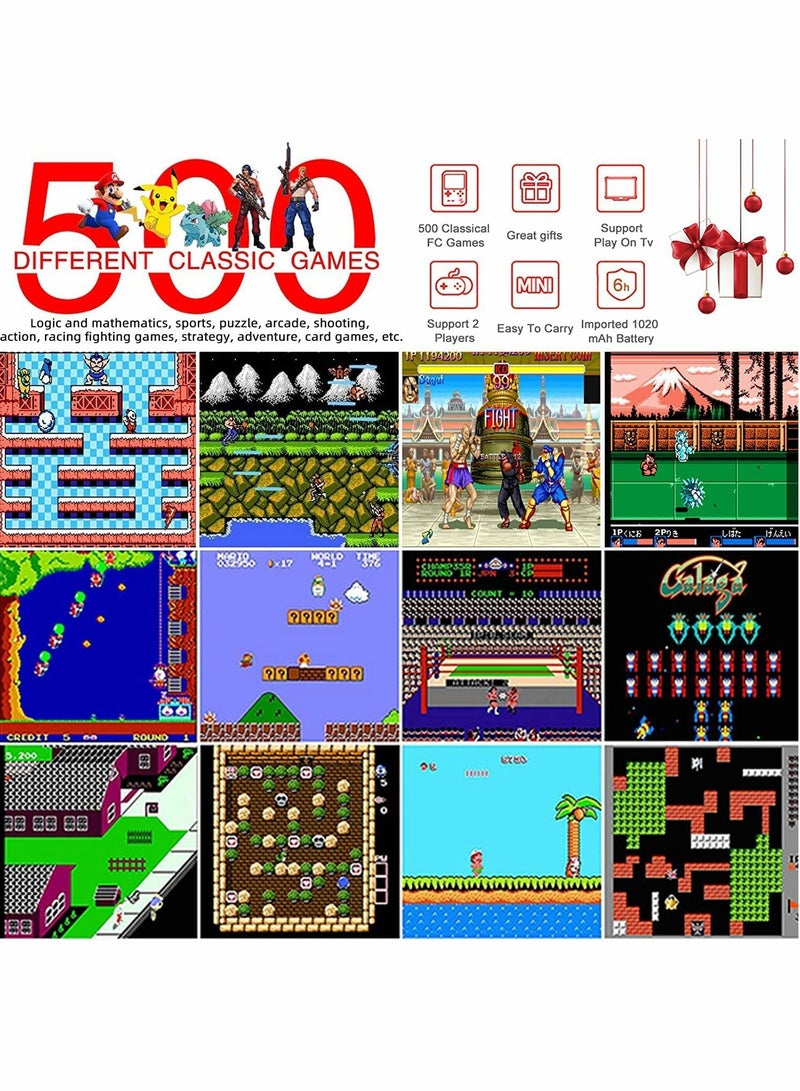 KASTWAVE Handheld Game Console, 400 Classic FC Games, Mini Handheld Game Console with 3.0-Inches Color Screen , 1020mAh Rechargeable Battery That Can Connect to TV and Two Players - Image 3