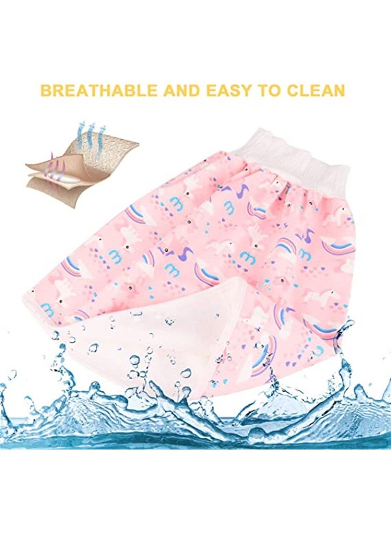 Unicorn Diaper Skirt Short, 2 in 1 for Kids, Diaper Skirt Potty Training for Toddlers, Anti Bed-Wetting Washable Reusable Cotton Bamboo Fiber Waterproof Bed Clothes, for 0-4 Year Old Baby Girls Boys  - Image 3