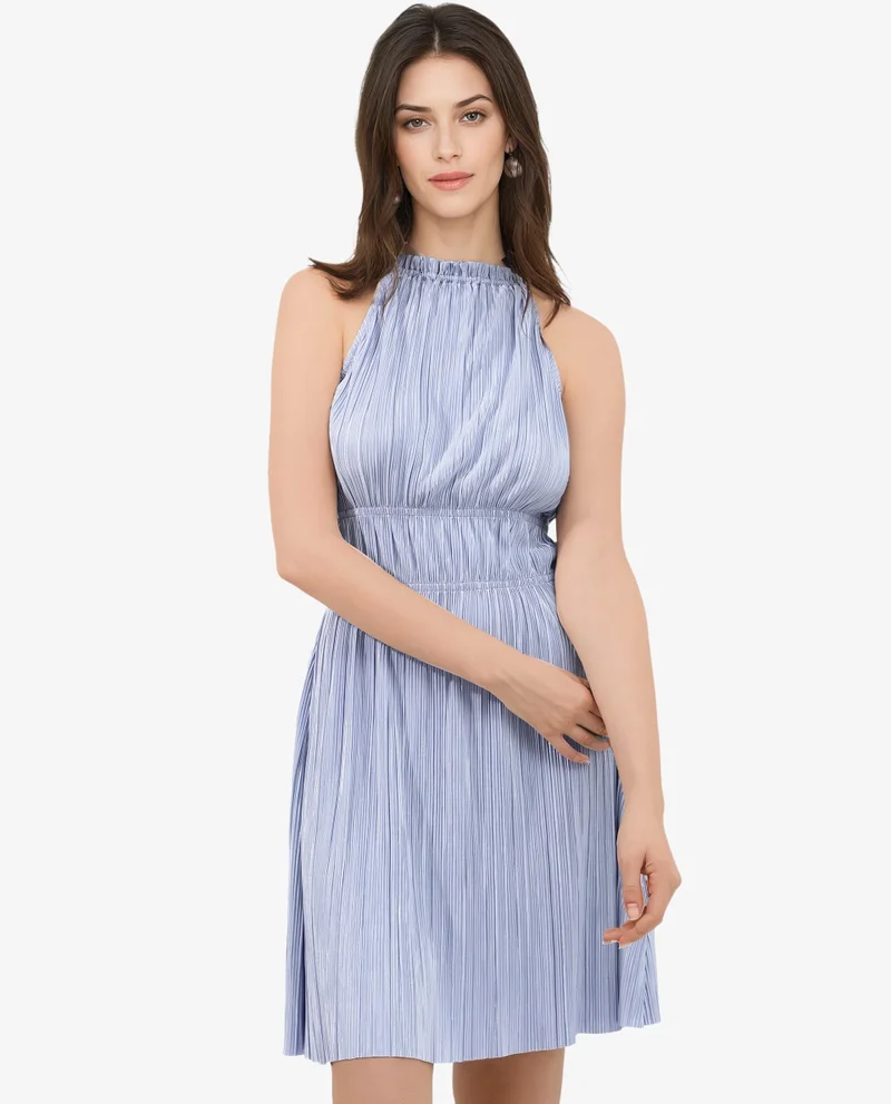 Rareism Women's Sleeveless Pleated Fit-And-Flare Dress