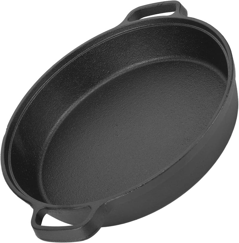 Asixxsix Cast Iron Griddle Pan, Thickened Design Physical Non Stick Even Heat Distribution Cast Iron Pancake Pan, Induction Ready Griddle with Two Handles for Household Restaurants - Image 3
