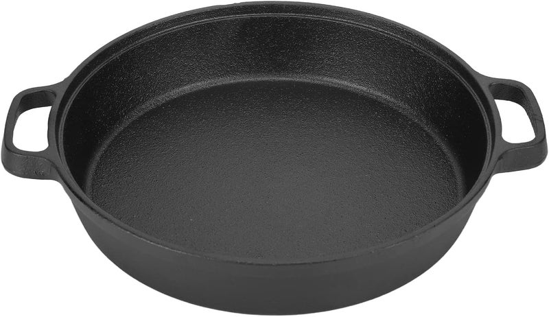 Asixxsix Cast Iron Griddle Pan, Thickened Design Physical Non Stick Even Heat Distribution Cast Iron Pancake Pan, Induction Ready Griddle with Two Handles for Household Restaurants - Image 4