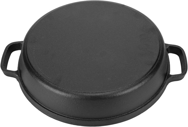 Asixxsix Cast Iron Griddle Pan, Thickened Design Physical Non Stick Even Heat Distribution Cast Iron Pancake Pan, Induction Ready Griddle with Two Handles for Household Restaurants - Image 5
