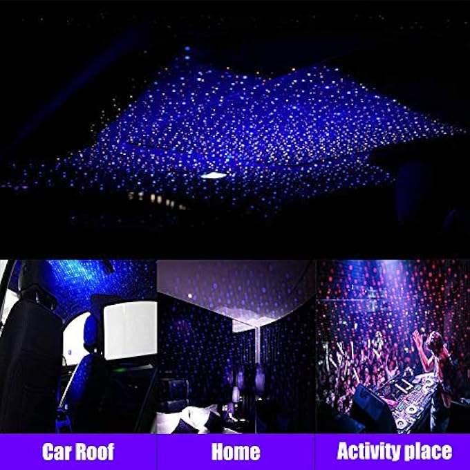 YEERON Car Roof Star Night Light Adjustable MultiEffect Romantic Environmental Lights Home Lights Ceiling Decorative Lights1Pack Blue - Image 3