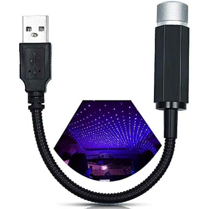 YEERON Car Roof Star Night Light Adjustable MultiEffect Romantic Environmental Lights Home Lights Ceiling Decorative Lights1Pack Blue - Image 2
