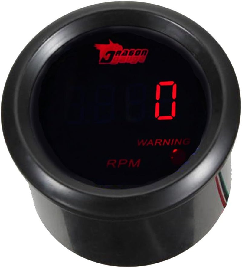 E Support Car 2" 52mm Digital Tacho Gauge Red RPM Tachometer 0-9999 Automotive - Image 1