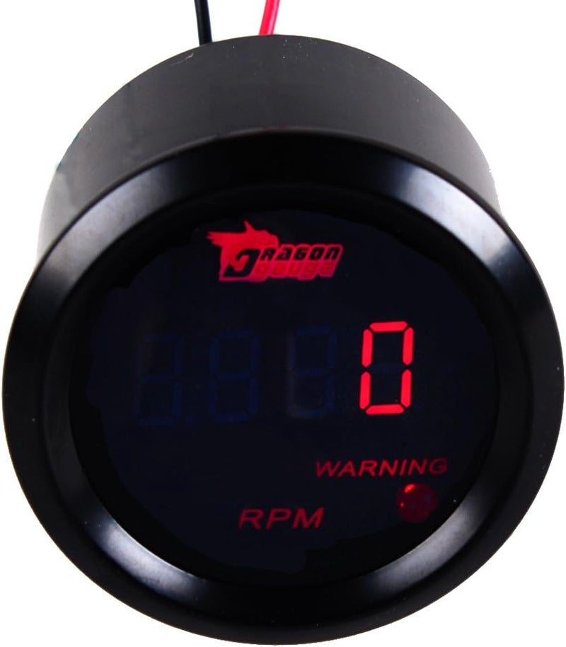 E Support Car 2" 52mm Digital Tacho Gauge Red RPM Tachometer 0-9999 Automotive - Image 4