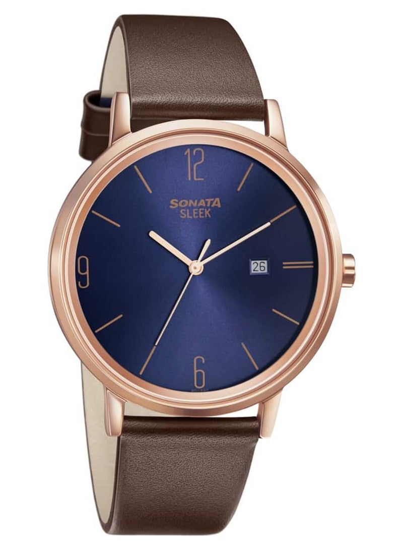 سوناتا ساعة يد جلدية بعقارب دائرية للرجال  - . مم - Image 1