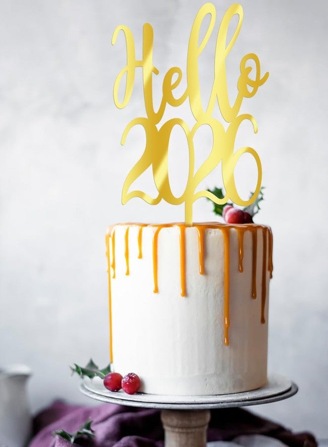 Qertesl Acrylic Hello 2026 Cake Topper,Welcome 2026,Cheers 2026 cake decoration,New Year's Eve Party Decorations Supplies. - Image 4