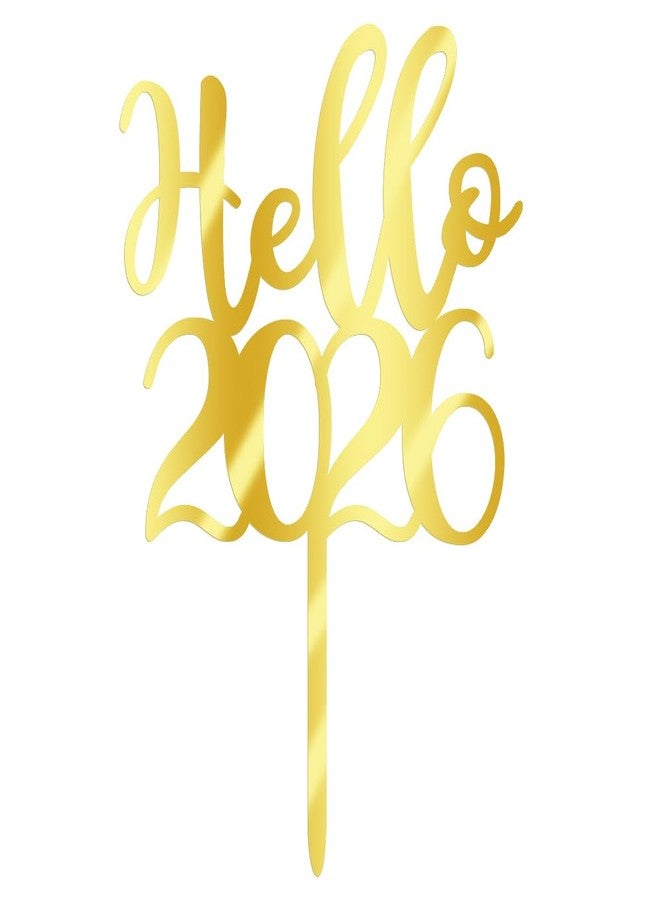 Qertesl Acrylic Hello 2026 Cake Topper,Welcome 2026,Cheers 2026 cake decoration,New Year's Eve Party Decorations Supplies. - Image 2