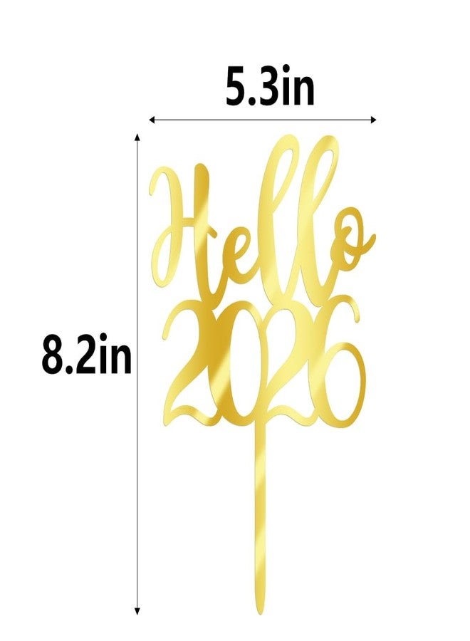 Qertesl Acrylic Hello 2026 Cake Topper,Welcome 2026,Cheers 2026 cake decoration,New Year's Eve Party Decorations Supplies. - Image 3
