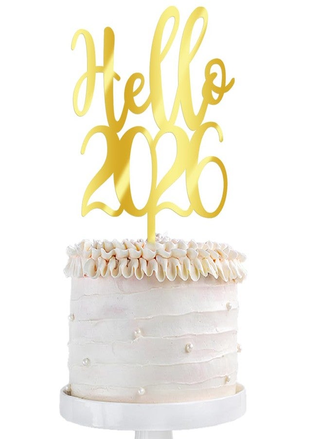 Qertesl Acrylic Hello 2026 Cake Topper,Welcome 2026,Cheers 2026 cake decoration,New Year's Eve Party Decorations Supplies. - Image 1