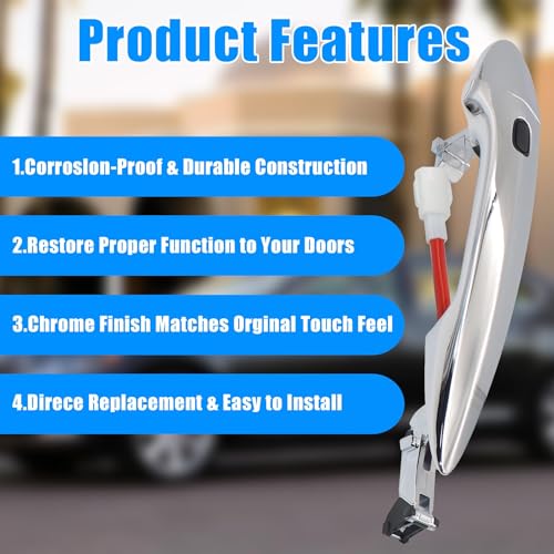FZJDSD Exterior Door Handle Front Left LH Compatible with Lexus ES350 2007-2012 IS250 2006-2015 IS350 2006-2015 LS460 2007-2015 LS600h L 2008-2015 Replace 6921833010 6922033060 - Image 4