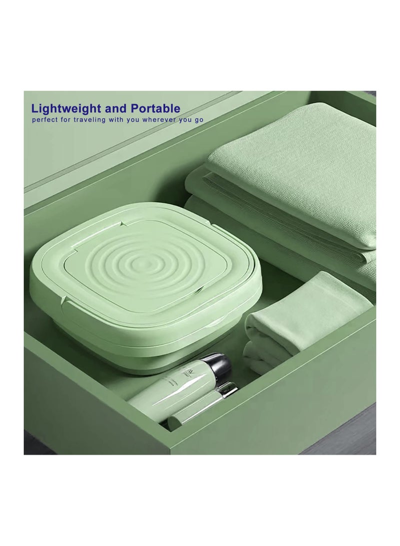 SYOSI SYOSI Portable Mini Washing Machine, 8L Large Capacity Suitable for Washing Baby Clothes, Underwear, Socks, Portable Washer Machine for Apartments, Dormitories, RV and More Green  - Image 5