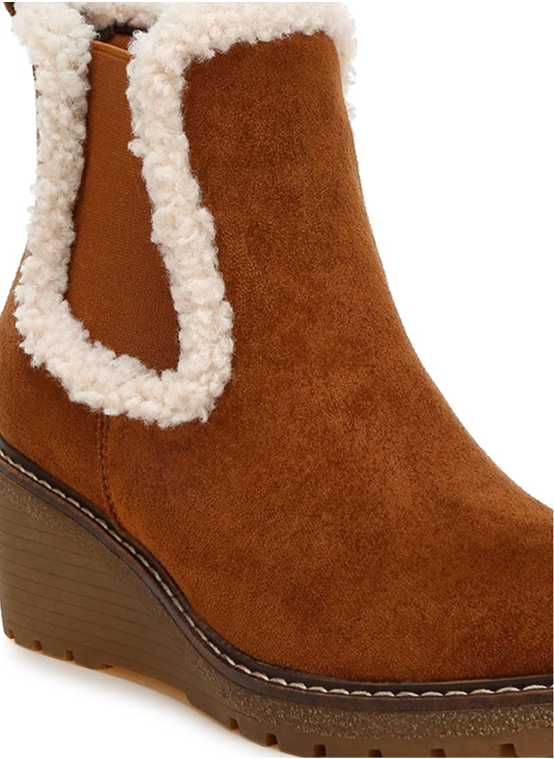 London Rag Faux Fur Lined Chelsea Boots in Tan  - Image 5