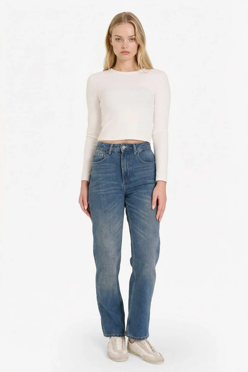 DeFacto Mom Fit High Waist Ankle Length Jeans