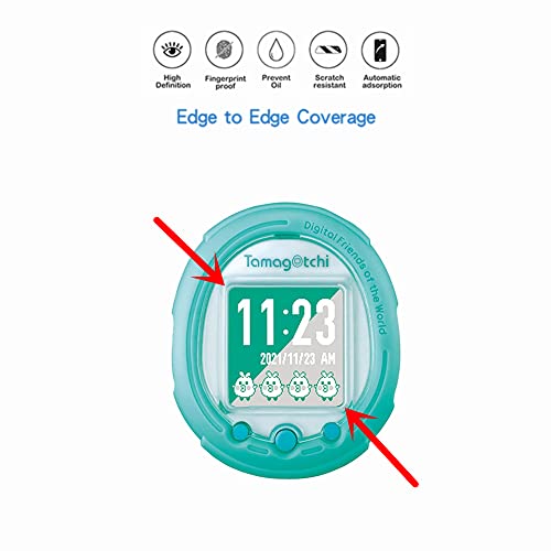 MIHENCE Mihence Compatible for Tamagotchi Smart Screen Protector, HD Premium Real Screen Protector for Tamagotchi Smart Coralpink [ 3PCS ] [ PET ] - Image 3