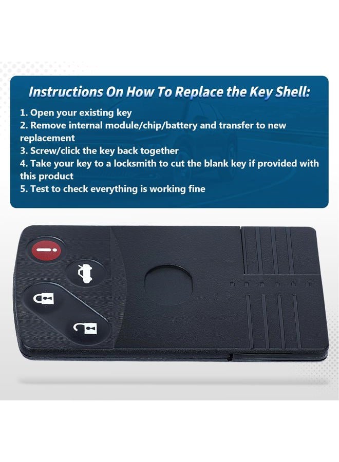 Keyecu Smart Card Remote Key Shell Case for Mazda 5 6 CX-7 CX-9 RX8 Miata 3+1 Button - Image 4