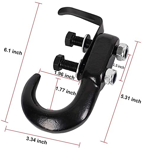 XSTRAP STANDARD 2PK Universal Recovery Tow Hooks 10000LBS Black Forged Tow Hooks Compatible with Jeep Ford Dodge Chevy Chevrolet GMC Toyota Pickup Truck - Image 2