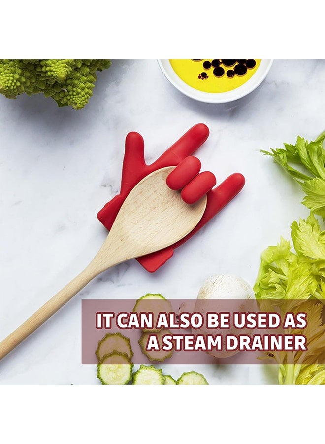 Creative Finger Shaped Spoon Rest Kitchen Tool, Practical Cooking Spoon Rest for Pots and Pans, Block Overflow Lid Lifter, Cute Kitchen Accessories, Cool Gadgets for Cooking Lovers - Image 5