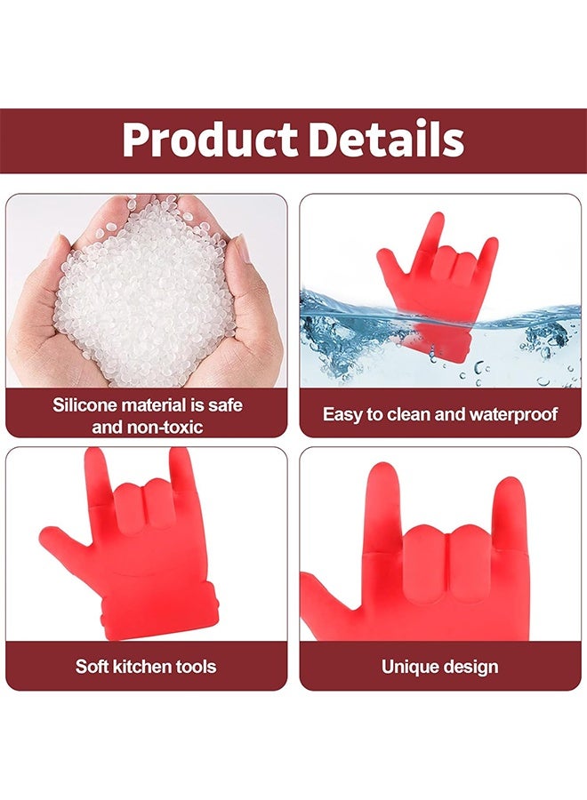 Creative Finger Shaped Spoon Rest Kitchen Tool, Practical Cooking Spoon Rest for Pots and Pans, Block Overflow Lid Lifter, Cute Kitchen Accessories, Cool Gadgets for Cooking Lovers - Image 3