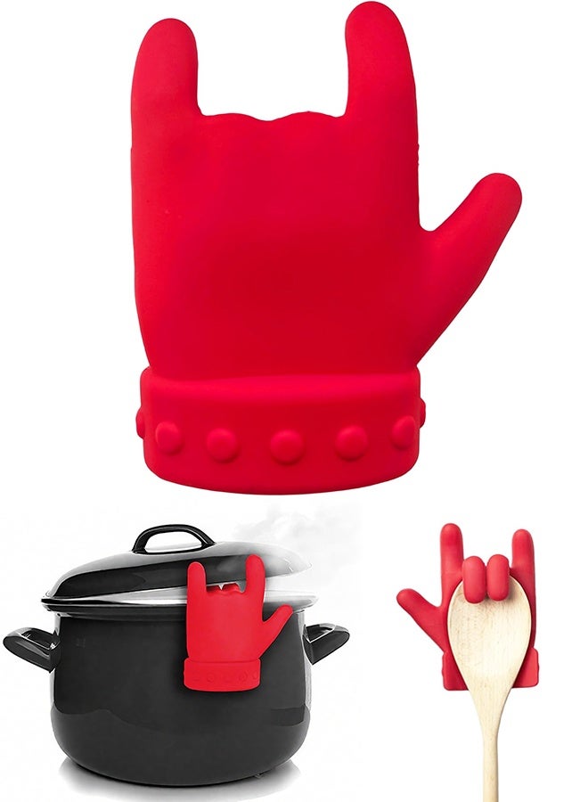 Creative Finger Shaped Spoon Rest Kitchen Tool, Practical Cooking Spoon Rest for Pots and Pans, Block Overflow Lid Lifter, Cute Kitchen Accessories, Cool Gadgets for Cooking Lovers - Image 1