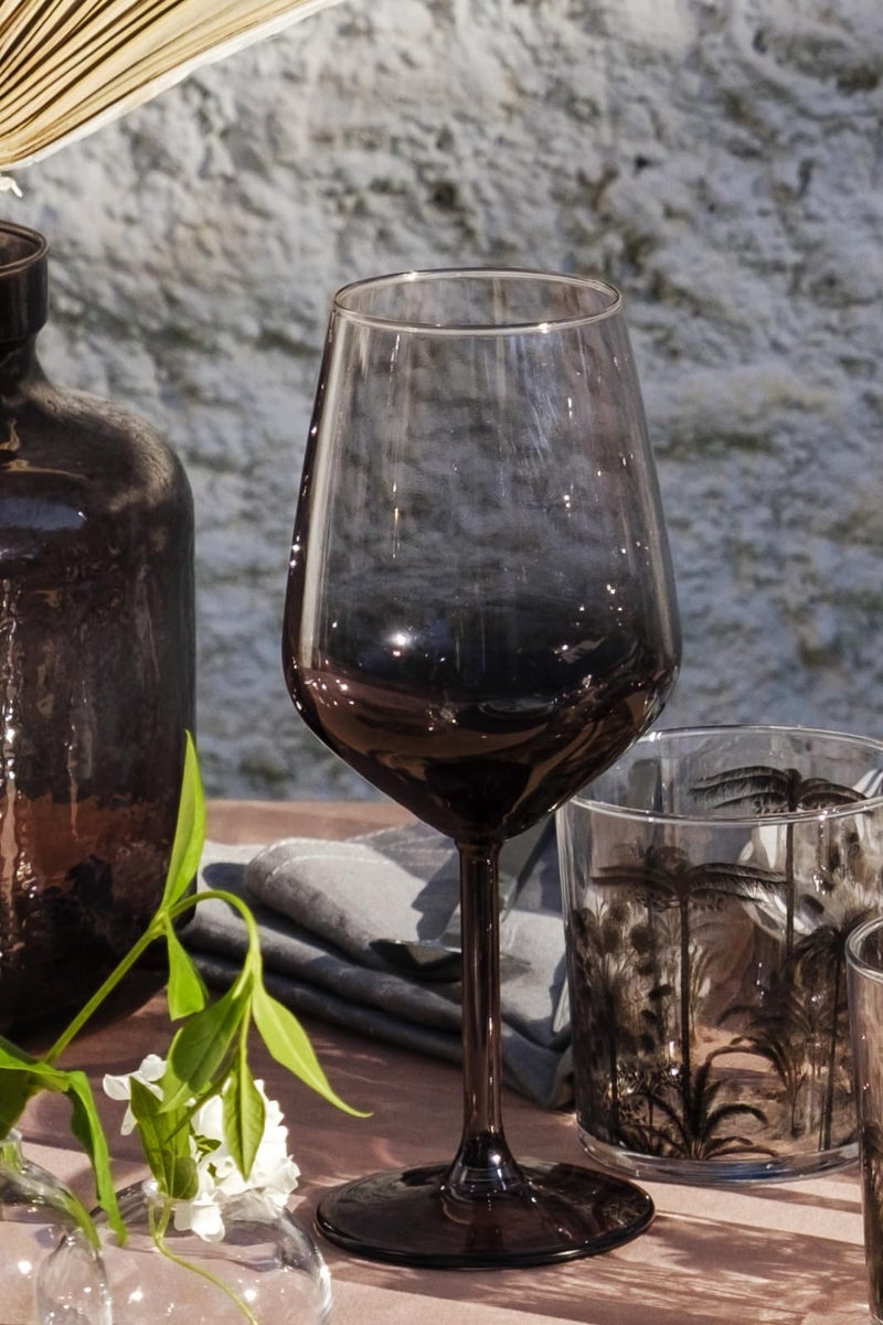 RAKLE Wine Glasses Set of 4, 14.3oz Modern Colored Drinking Tumblers for Red White Rose Wine and Cocktails, LeadFree Durable Dishwasher Safe Glassware, Black Gradient Colored - Image 2