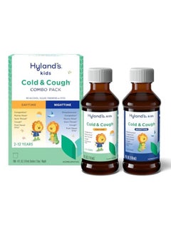 Hyland's Hylands Kids Cold and Cough Day and Night Combo Pack Cold Medicine for Ages 2 and up Syrup Cough Medicine for Kids Nasal Decongestant 4 Fl Oz Pack of 2  - Image 1