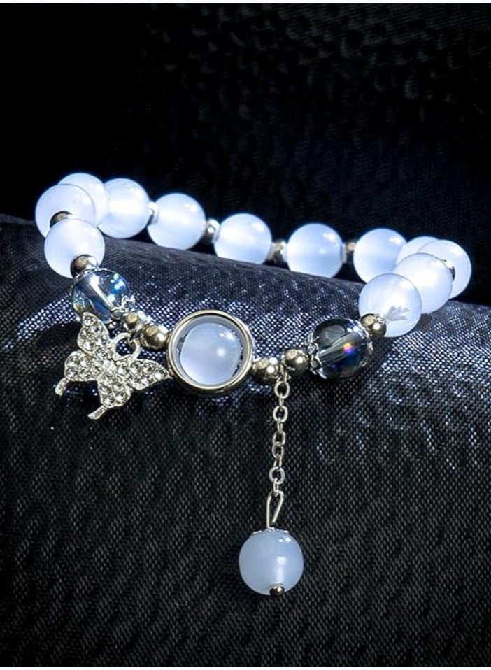 AQUILUX Moonstone Bracelet for Women Glow in the Dark Bracelets Moonstone Jewelry for Women Crystal Bracelet Glow in the Dark Jewelry Trendy Gifts for Birthday - Image 1