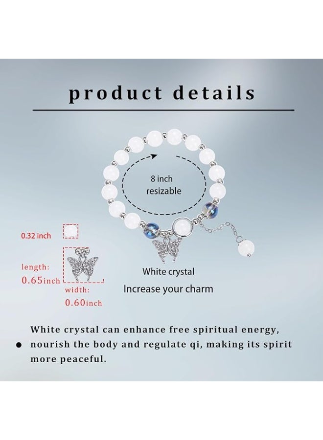 AQUILUX Moonstone Bracelet for Women Glow in the Dark Bracelets Moonstone Jewelry for Women Crystal Bracelet Glow in the Dark Jewelry Trendy Gifts for Birthday - Image 5