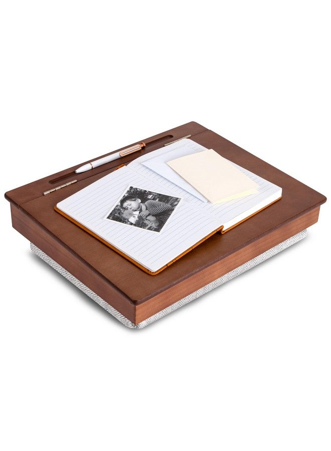 LAPGEAR Schoolhouse Lap Desk with Storage Compartments - Acacia Wood - Java - Style No. 45072 - Image 1