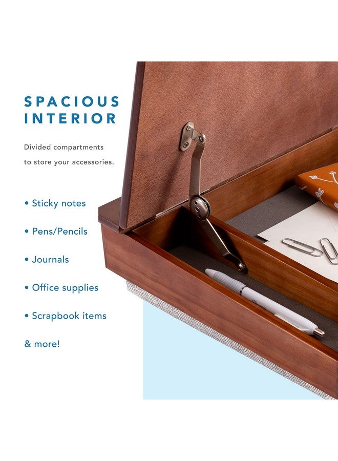 LAPGEAR Schoolhouse Lap Desk with Storage Compartments - Acacia Wood - Java - Style No. 45072 - Image 3