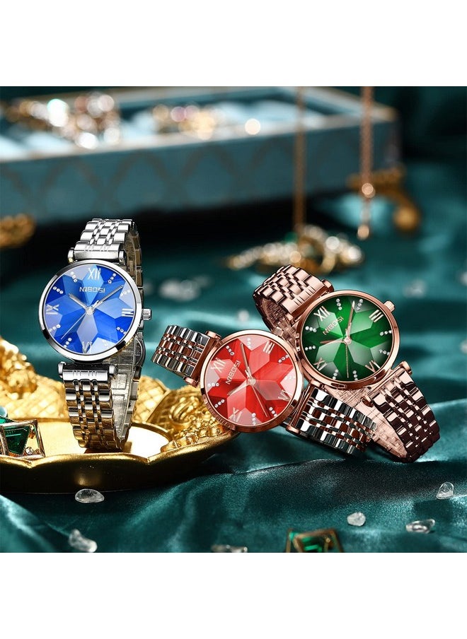 NIBOSI - NIBOSI Women Watches Analog Rose Gold Square Dial and Band Women's Stainless Steel Watch for Girls&Miss&Ladies Diamond Studded with Stylish Watches Waterproof - Image 1