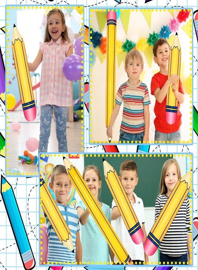Demonwer 6 Pcs Large Inflatable Pencil Balloons Back to School Inflatable Pencil Balloon Graduation Party Decoration for Back to School Classroom Garden Room Birthday Party Decorations - Image 5
