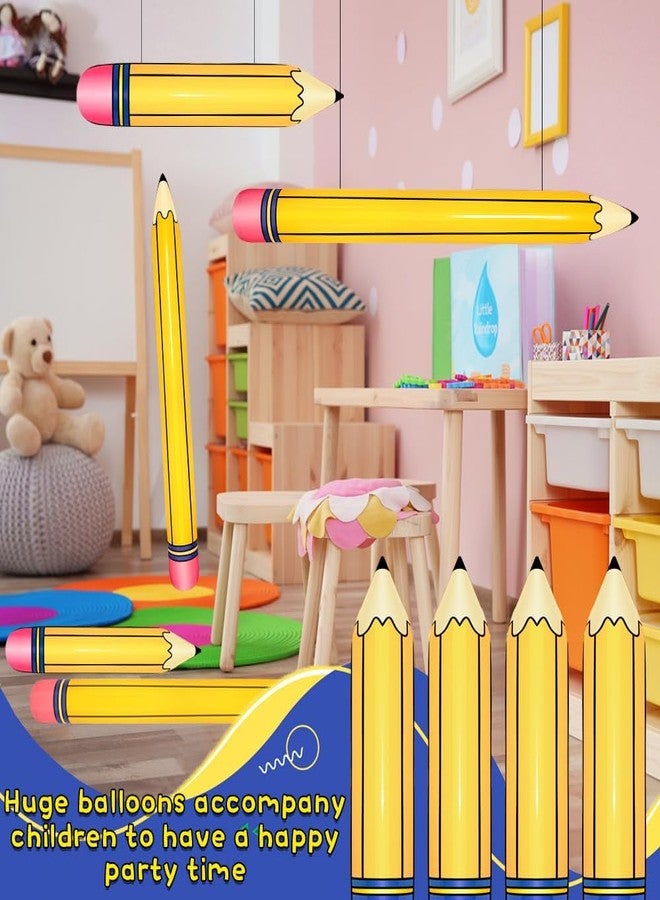 Demonwer 6 Pcs Large Inflatable Pencil Balloons Back to School Inflatable Pencil Balloon Graduation Party Decoration for Back to School Classroom Garden Room Birthday Party Decorations - Image 4