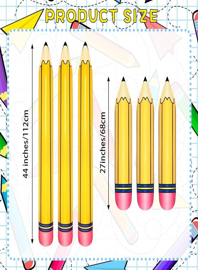 Demonwer 6 Pcs Large Inflatable Pencil Balloons Back to School Inflatable Pencil Balloon Graduation Party Decoration for Back to School Classroom Garden Room Birthday Party Decorations - Image 2