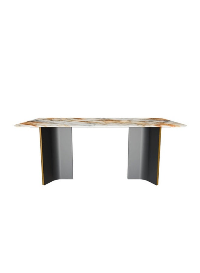 YI ONE Dining Table T2030-1.8M – Rectangular Marble Top with Modern Steel Legs, Classic 6–8 Seater Luxury Dining Table, 1800×900×760 mm - Image 4