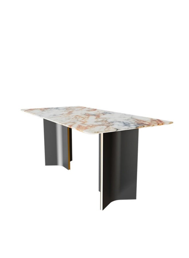 YI ONE Dining Table T2030-1.8M – Rectangular Marble Top with Modern Steel Legs, Classic 6–8 Seater Luxury Dining Table, 1800×900×760 mm - Image 5