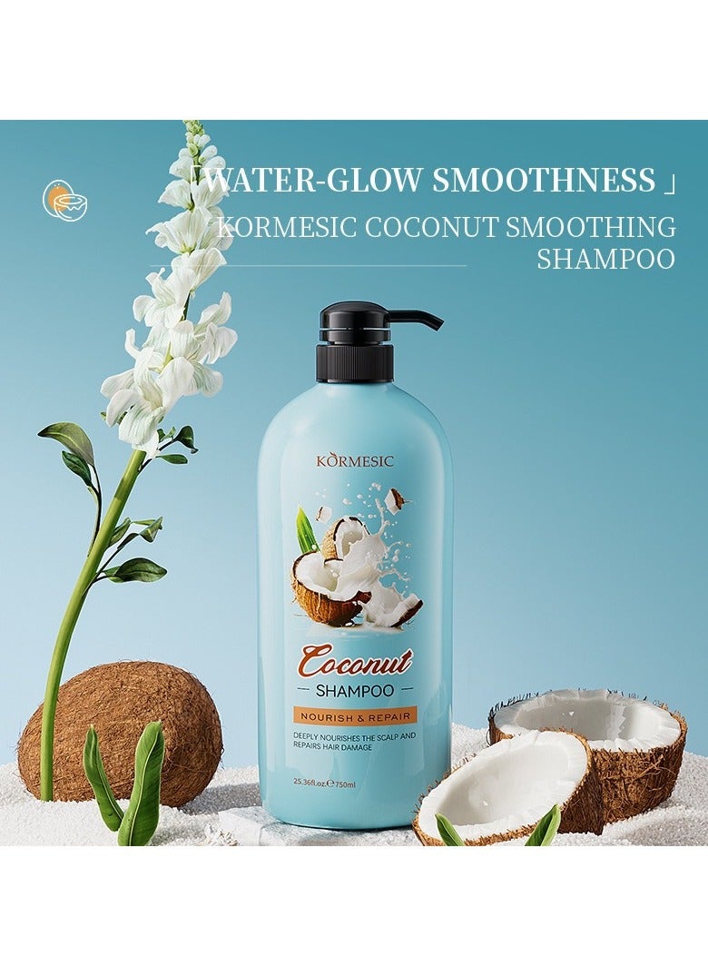 Kormesic Coconut Smoothing Shampoo 750ml - Softening & Hydrating - Image 3