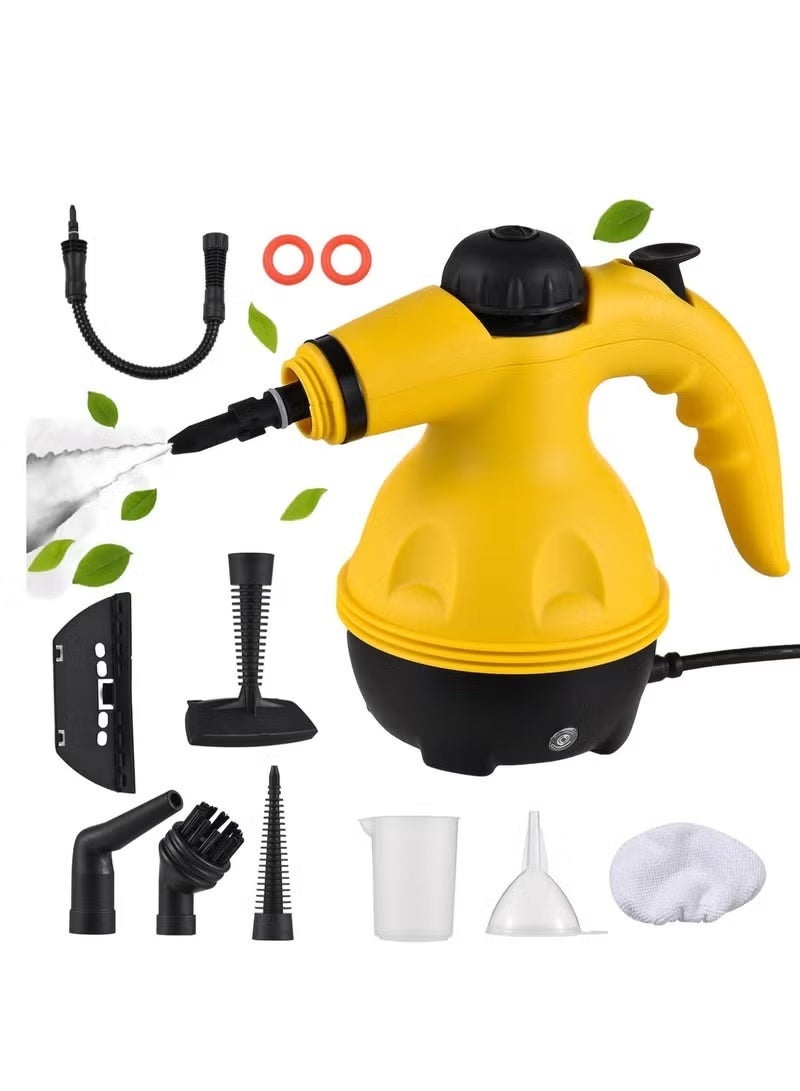 STEAM CLEANER, a 1000-watt steam cleaning device for removing stains, comes with a set of accessories for cleaning the kitchen, bathroom, and car windows, with a 6-month warranty from Raejj. - Image 1
