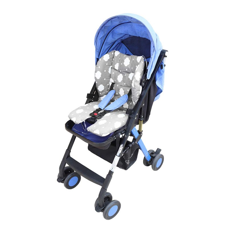 Twoworld Baby High Chair Seat Cushion Liner Mat Pad Cover Resistant and High Chair Straps (5 Point Harness) 1 Suit (Gray Clouds) - Image 3
